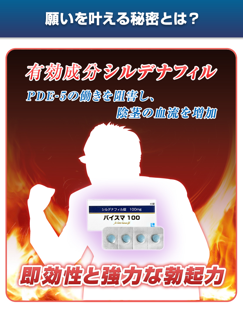 成分シルデナフィルで強力な勃起力